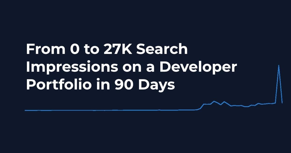 From 0 to 27K Search Impressions on a Developer Portfolio in 90 Days